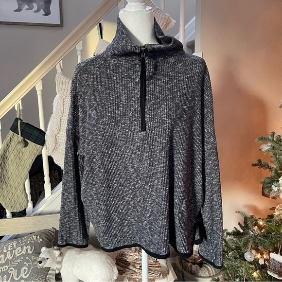 Anthropologie Saturday Sunday Weekender Ribbed 1/4 Zip Sweatshirt - Picture 9 of 9